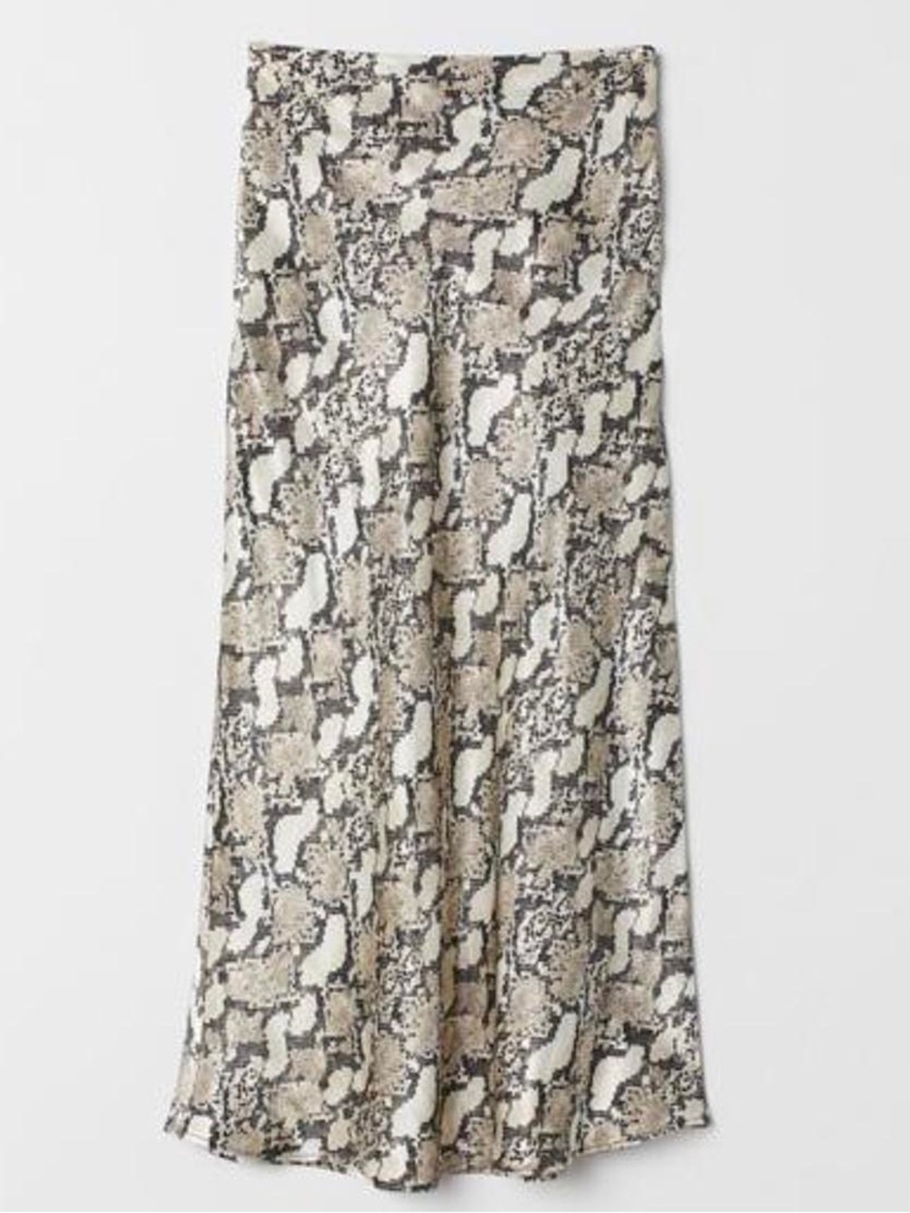 H&M Satin Snake Print Midi Skirt
